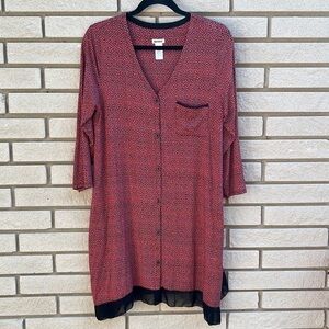 DKNY Button Front V-Neck Sleepshirt Sz M